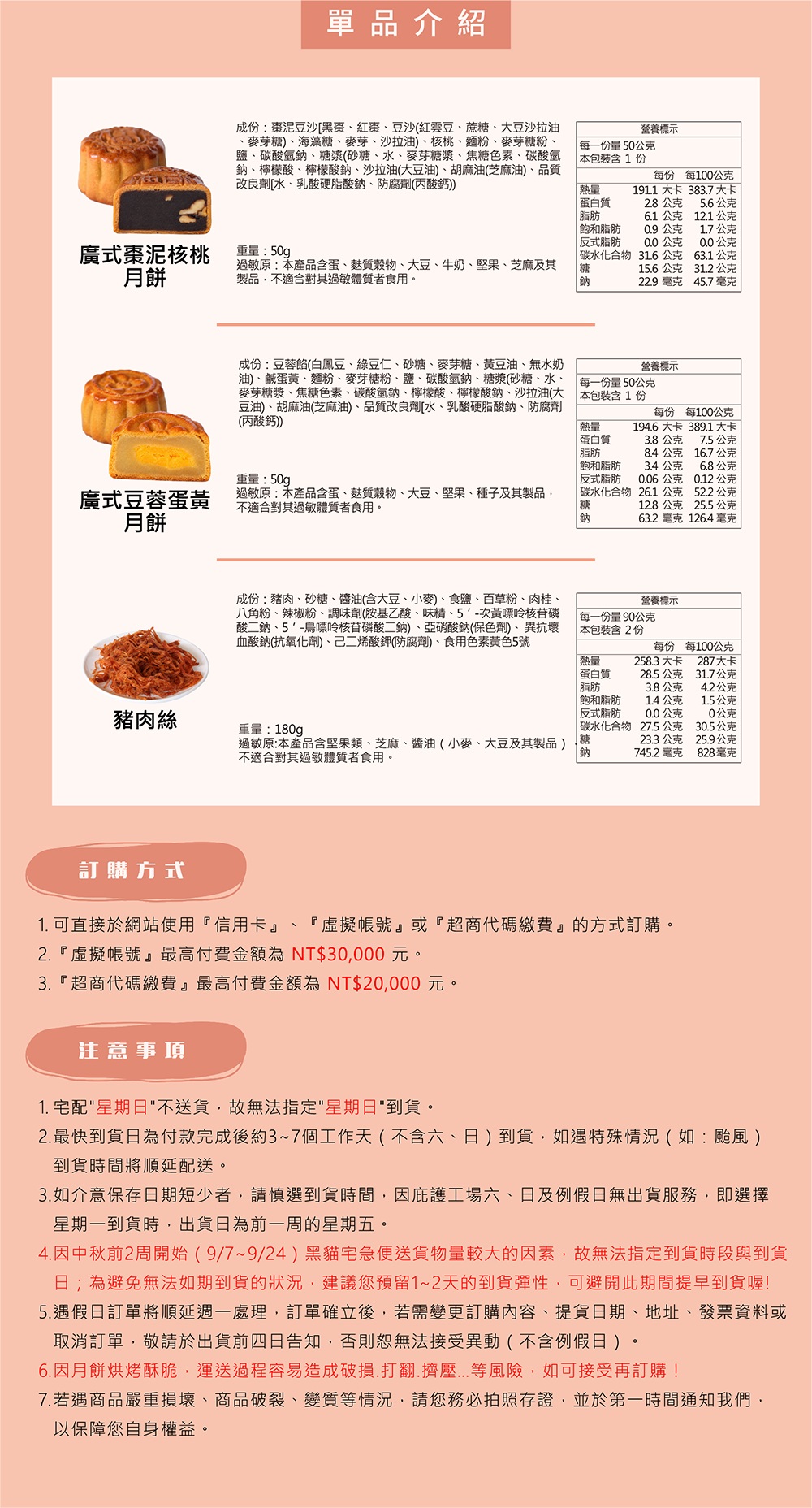 伊甸公益MaLL中秋節福氣禮盒規格與成分說明